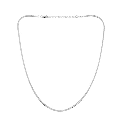 Italian Sterling Silver Herringbone Necklace 18 Inches 3.30 Grams