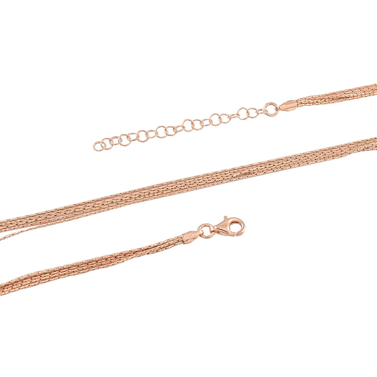 Italian 14K Rose Gold Over Sterling Silver 0.85mm Sparkle Chain Necklace 18 Inches 8.50 Grams image number 2