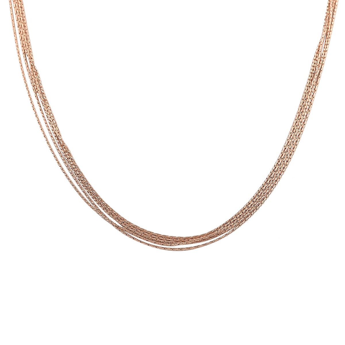 Italian 14K Rose Gold Over Sterling Silver 0.85mm Sparkle Chain Necklace 18 Inches 8.50 Grams image number 3