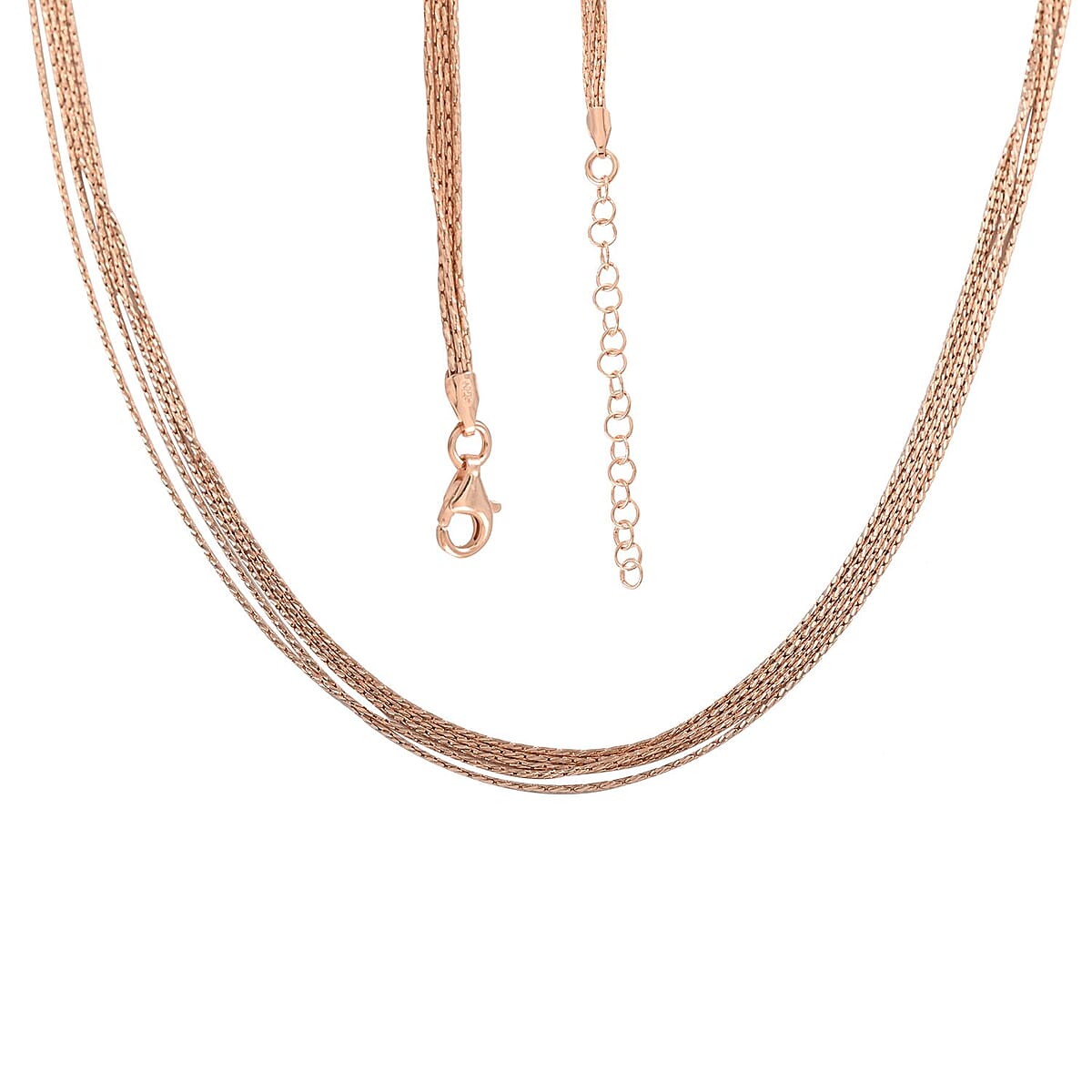 Italian 14K Rose Gold Over Sterling Silver 0.85mm Sparkle Chain Necklace 18 Inches 8.50 Grams image number 4
