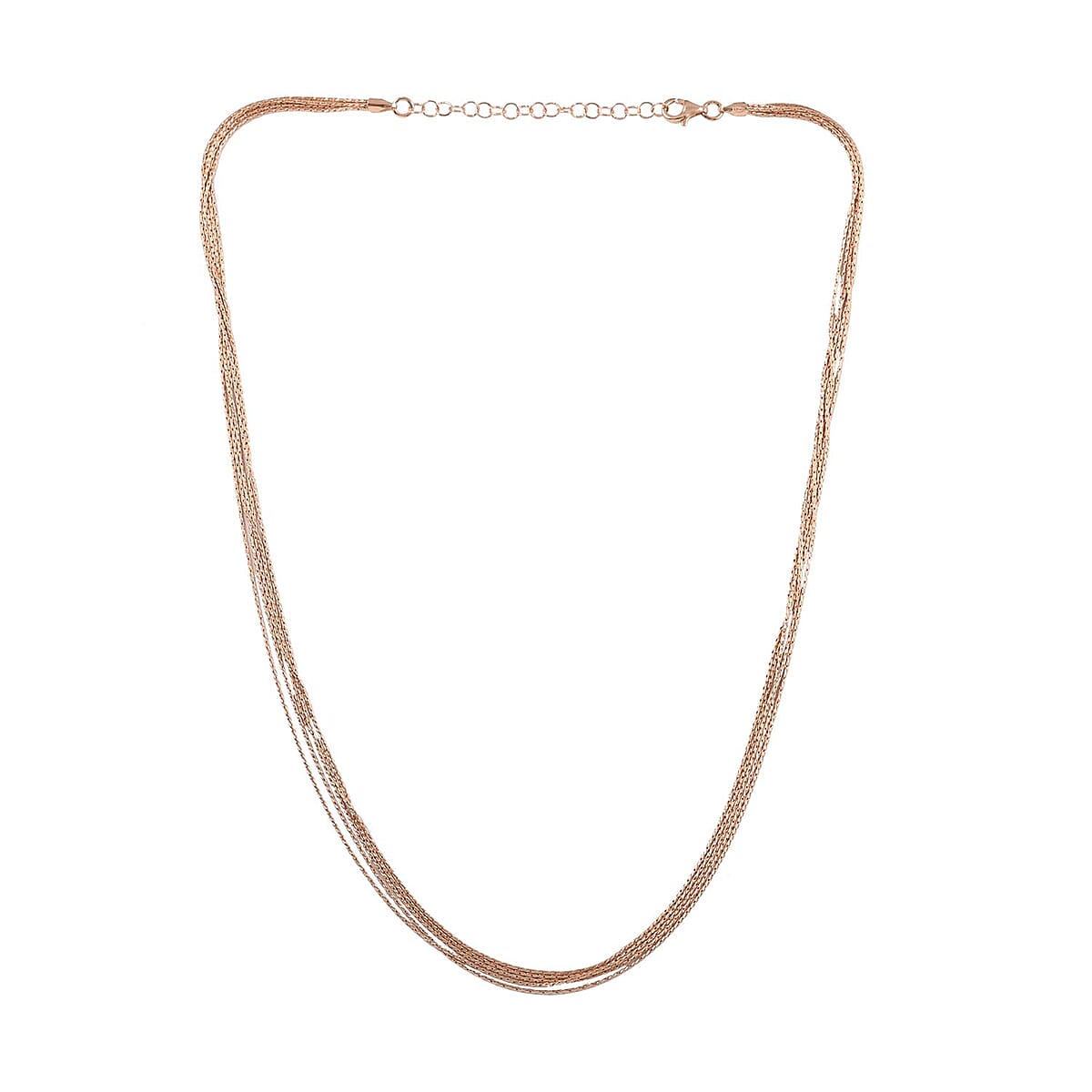 Italian 14K Rose Gold Over Sterling Silver 0.85mm Sparkle Chain Necklace 18 Inches 8.50 Grams image number 5