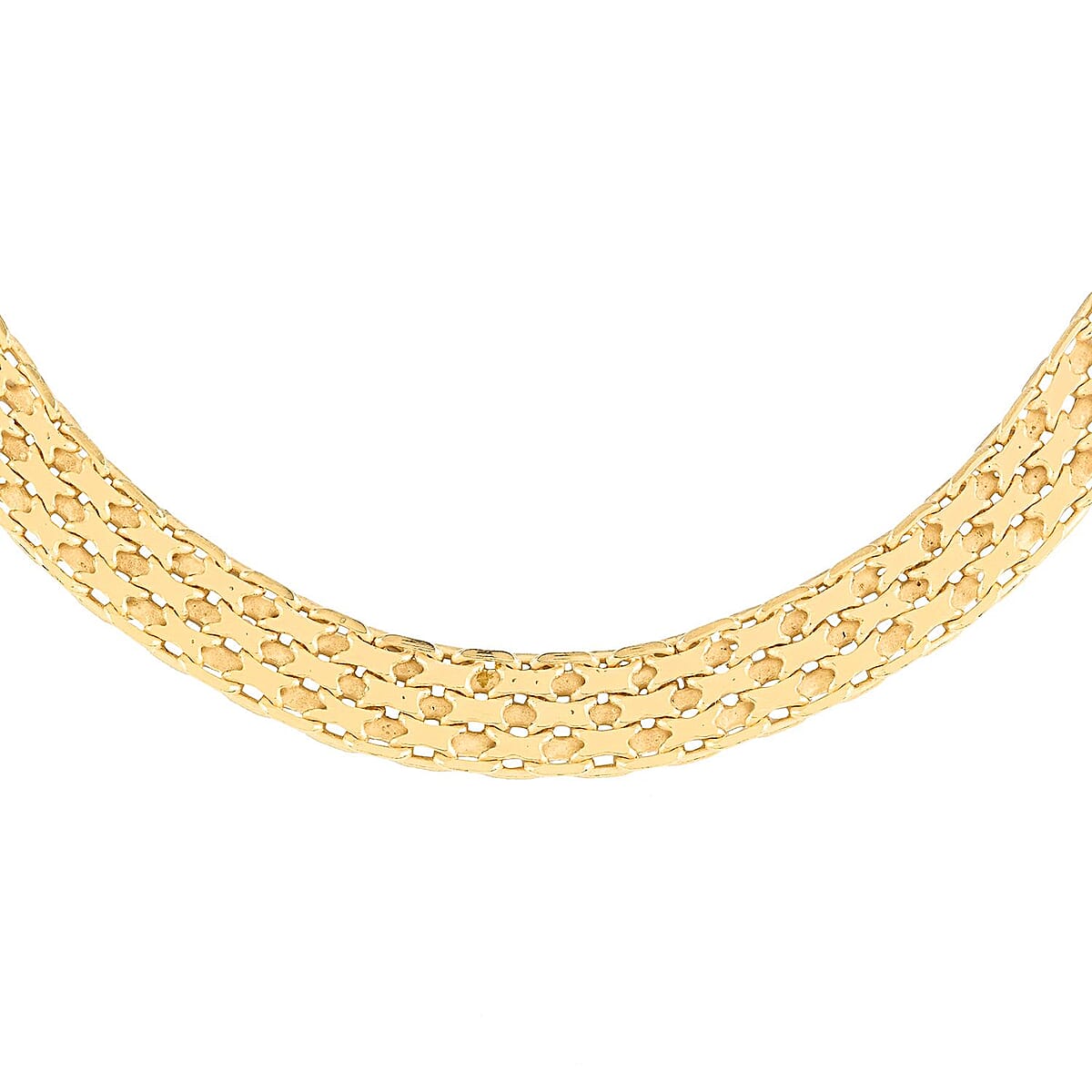 Italian 14K Yellow Gold Over Sterling Silver 8mm Bismark Link Necklace 18 Inches 28.5 Grams image number 2