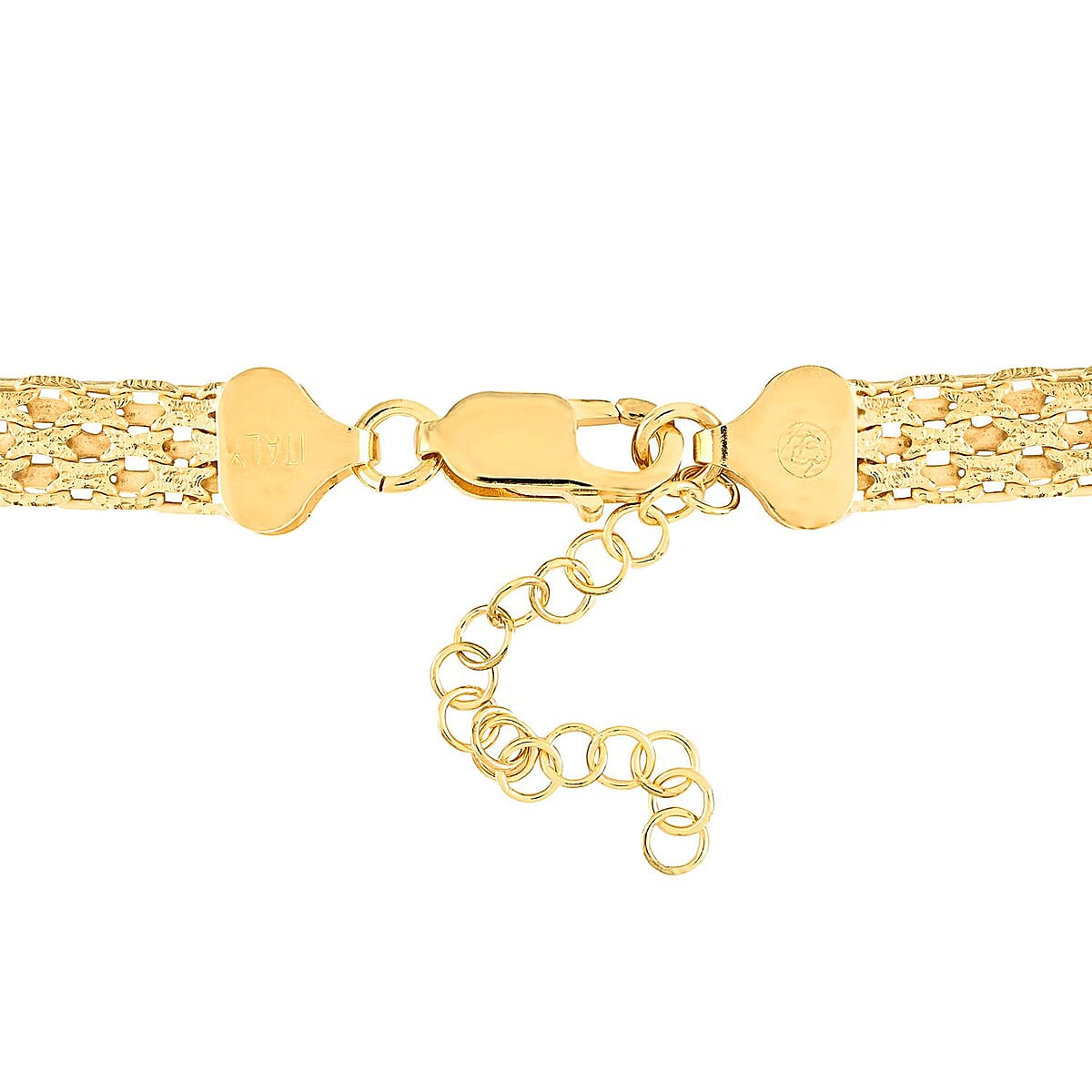 Italian 14K Yellow Gold Over Sterling Silver 8mm Bismark Link Necklace 18 Inches 28.5 Grams image number 3