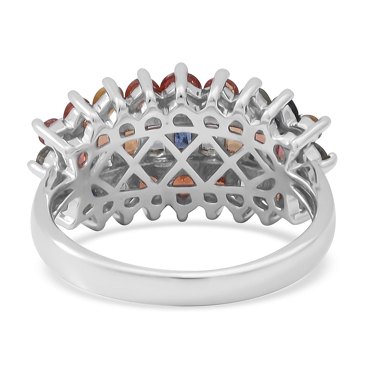Multi Sapphire Ring in Sterling Silver (Size 10.0) 2.80 ctw