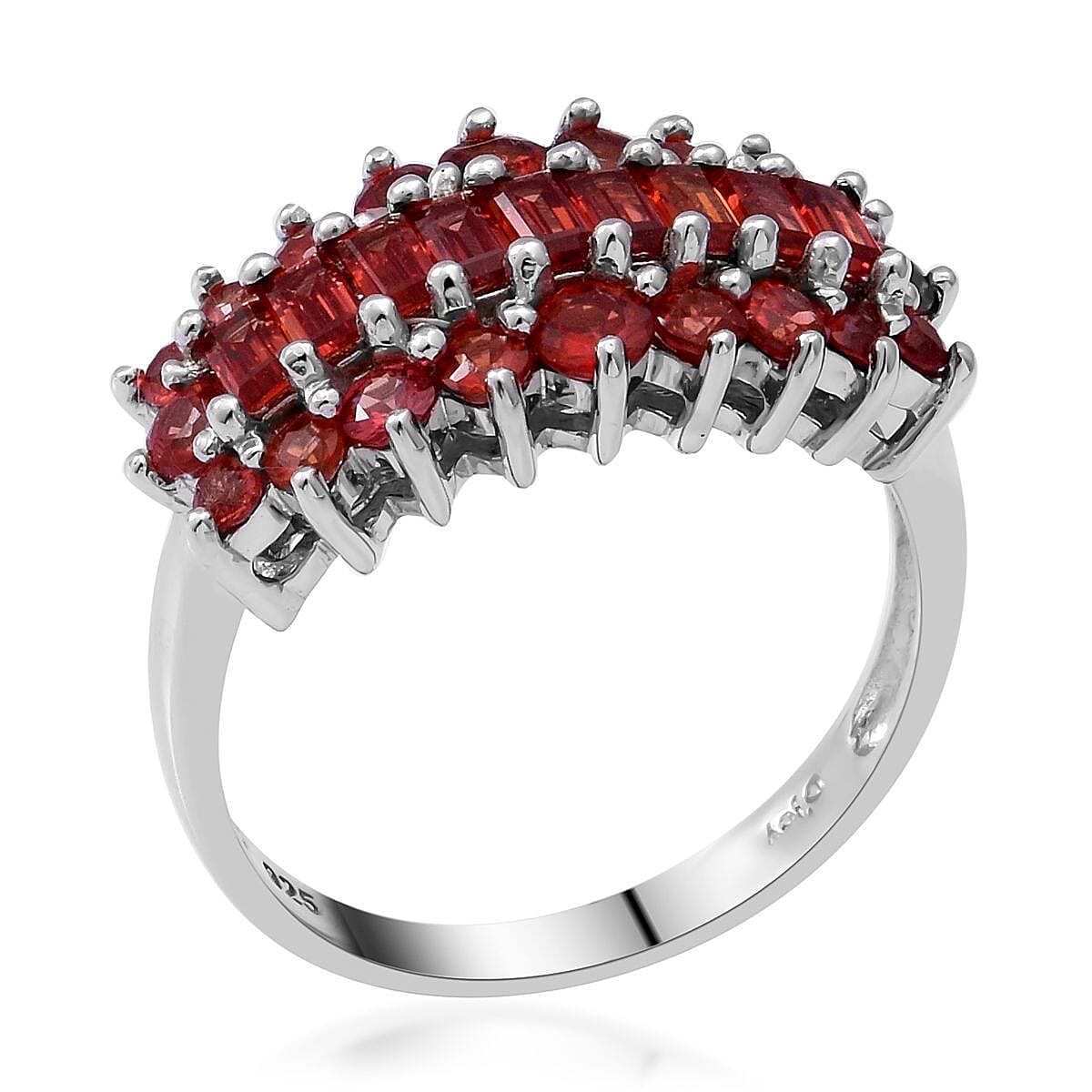 Red Sapphire Ring in Sterling Silver (Size 6.0) 2.80 ctw image number 2