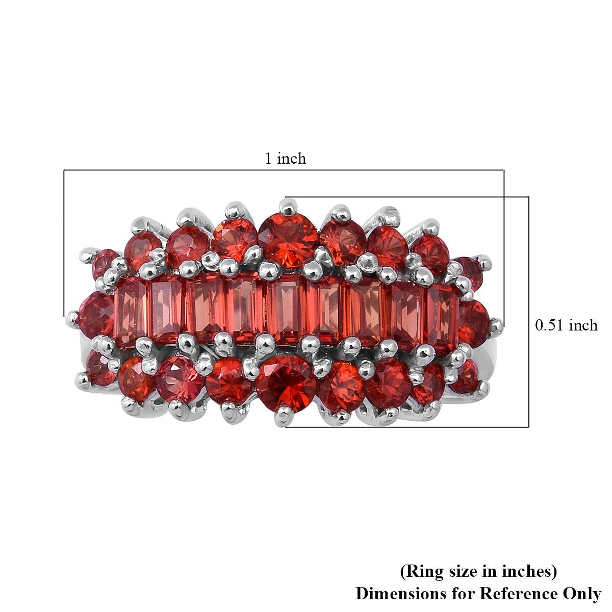 Red Sapphire Ring in Sterling Silver (Size 6.0) 2.80 ctw image number 4
