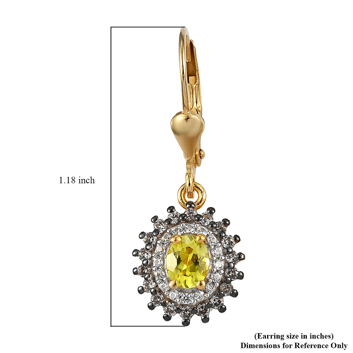 AAA Tanzanian Canary Tourmaline, White and Champagne Zircon Earrings in Vermeil Yellow Gold Over Sterling Silver 1.50 ctw