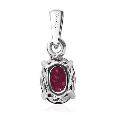 Niassa Ruby (FF) Solitaire Pendant in Platinum Over Sterling Silver 1.85 ctw