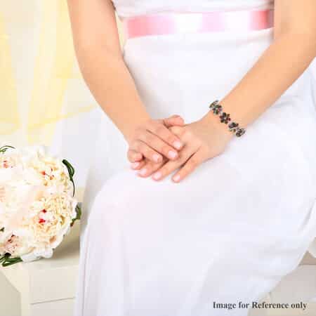 Multi-Tourmaline Floral Bracelet in Platinum Over Sterling Silver (8.00 In) 18.05 Grams 29.40 ctw image number 2