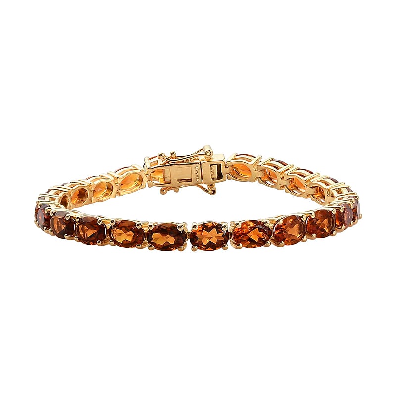 Santa Ana Madeira Citrine Tennis Bracelet in Vermeil Yellow Gold Over Sterling Silver (6.50 In) 10.35 Grams 15.85 ctw