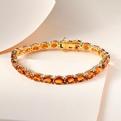 Santa Ana Madeira Citrine Tennis Bracelet in Vermeil Yellow Gold Over Sterling Silver (6.50 In) 10.35 Grams 15.85 ctw