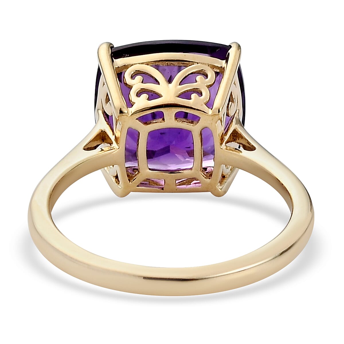 Luxoro 10K Yellow Gold AAA Mashamba Amethyst Solitaire Ring (Size 10.0) 5.25 ctw image number 4
