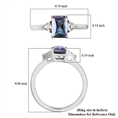 Brazilian Periwinkle Bloom Petalite and Natural White Zircon Ring in Platinum Over Sterling Silver (Size 10.0) 1.10 ctw