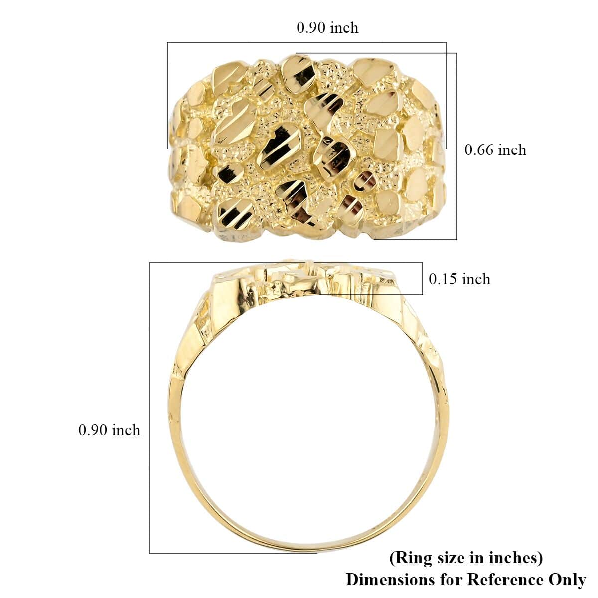 California Closeout Deal 10K Yellow Gold Nugget Men's Ring (Size 10.0) 4.10 Grams image number 4