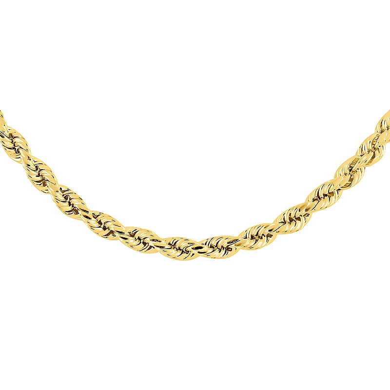 14K Yellow Gold 3mm Rope Necklace 24 Inches 6 Grams