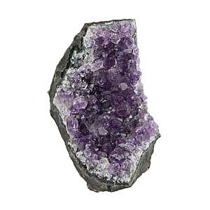 Amethyst Cut Base -XS (Approx. 775ctw), Rainbow Amethyst Crystal Geode For Living Room Side Table Decor, Decorative Gems