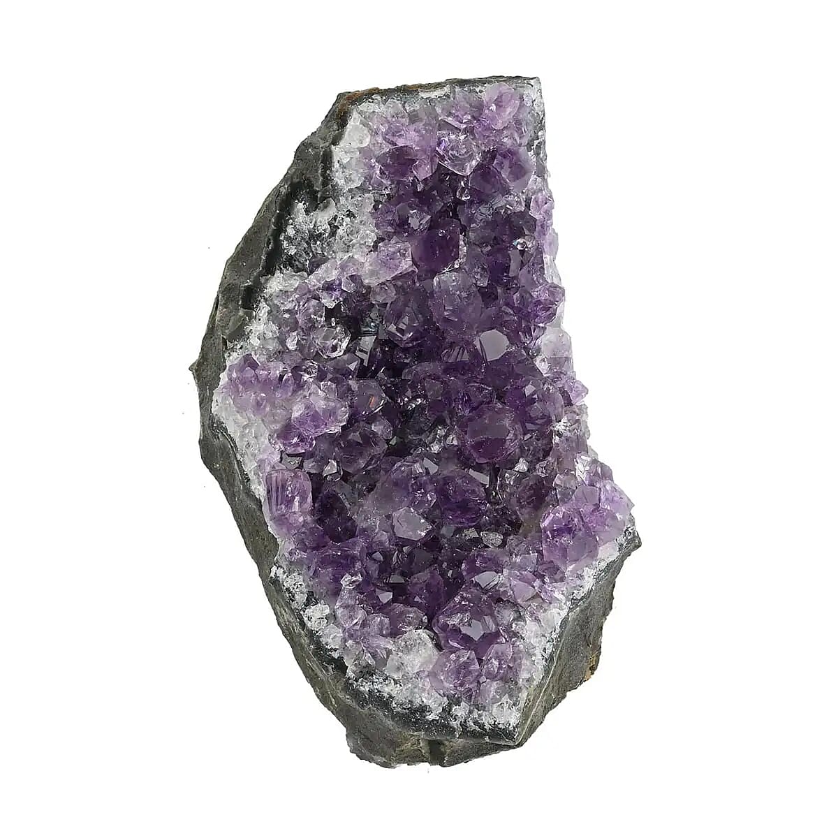 Amethyst Cut Base -XS (Approx. 775ctw), Rainbow Amethyst Crystal Geode For Living Room Side Table Decor, Decorative Gems image number 0