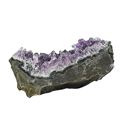 Amethyst Cut Base -XS (Approx. 775ctw), Rainbow Amethyst Crystal Geode For Living Room Side Table Decor, Decorative Gems