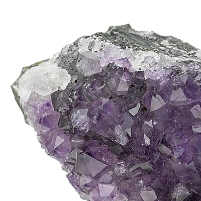 Amethyst Cut Base -S (Approx. 2267ctw), Rainbow Amethyst Crystal Geode For Living Room Side Table Decor, Decorative Gems