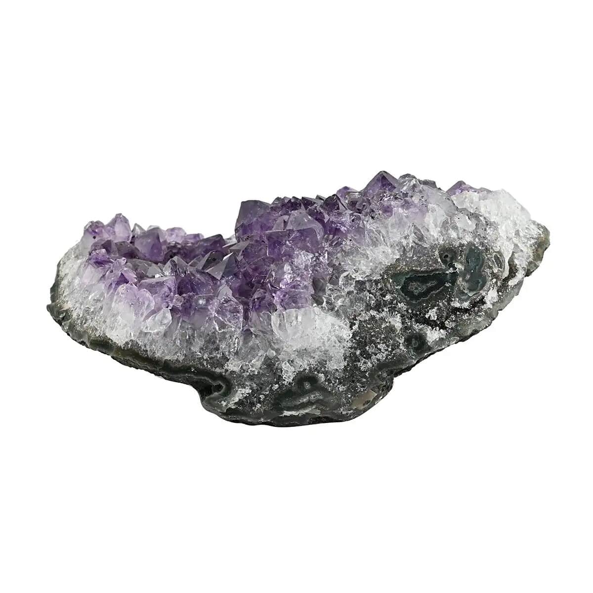 Amethyst Cut Base -S (Approx. 2267ctw), Rainbow Amethyst Crystal Geode For Living Room Side Table Decor, Decorative Gems image number 5