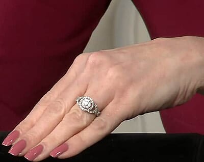 NY Closeout Diamond G-H I2 1.00 ctw Cluster Ring in 10K White Gold (Size 7.0) 4.40 Grams