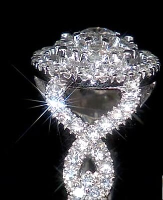NY Closeout Diamond G-H I2 1.00 ctw Cluster Ring in 10K White Gold (Size 7.0) 4.40 Grams