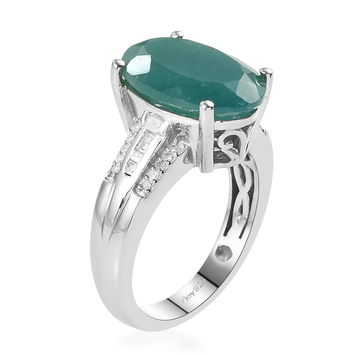 Premium Grandidierite and Diamond Ring in Platinum Over Sterling Silver 6.65 ctw image number 3