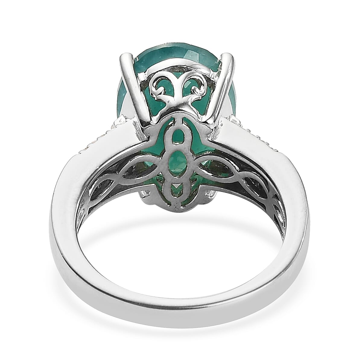 Premium Grandidierite and Diamond Ring in Platinum Over Sterling Silver (Size 7.0) 6.65 ctw image number 4