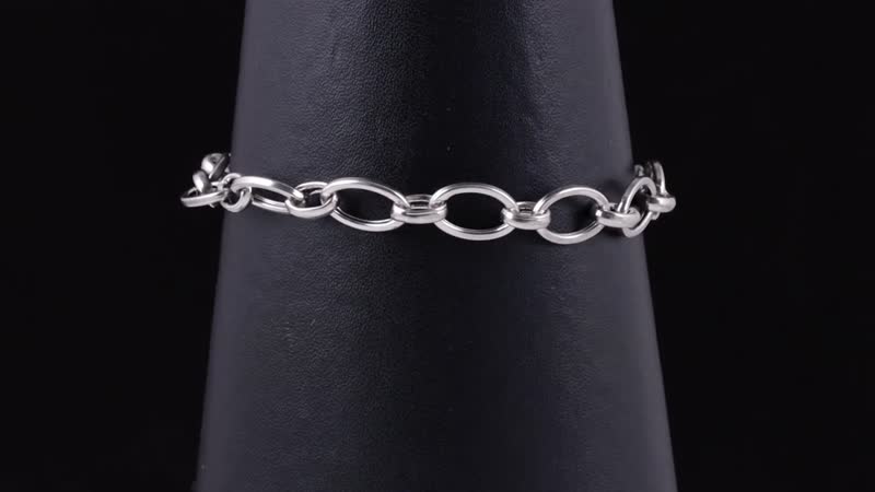 TLV Artisan Crafted Platinum Over Sterling Silver Link Bracelet (7.25-8.00In) (5.80 g)