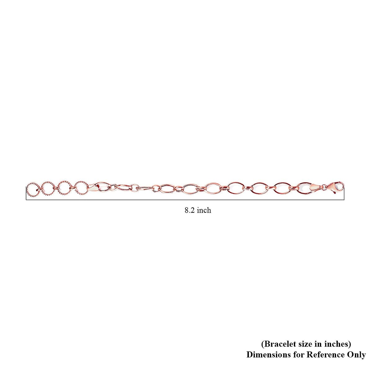 Artisan Crafted Link Bracelet For Women 14K Rose Gold Plated Sterling Silver 7.25-8.00 Inches image number 4