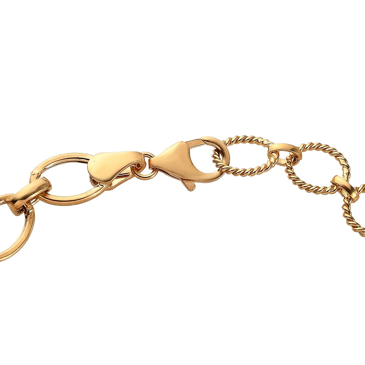 Artisan Crafted Link Bracelet For Women in 14K Yellow Gold Plated Sterling Silver 7.25-8.00 Inches image number 3