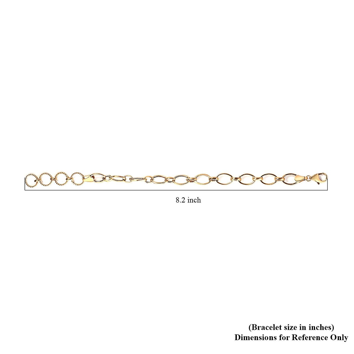 Artisan Crafted Link Bracelet For Women in 14K Yellow Gold Plated Sterling Silver 7.25-8.00 Inches image number 4