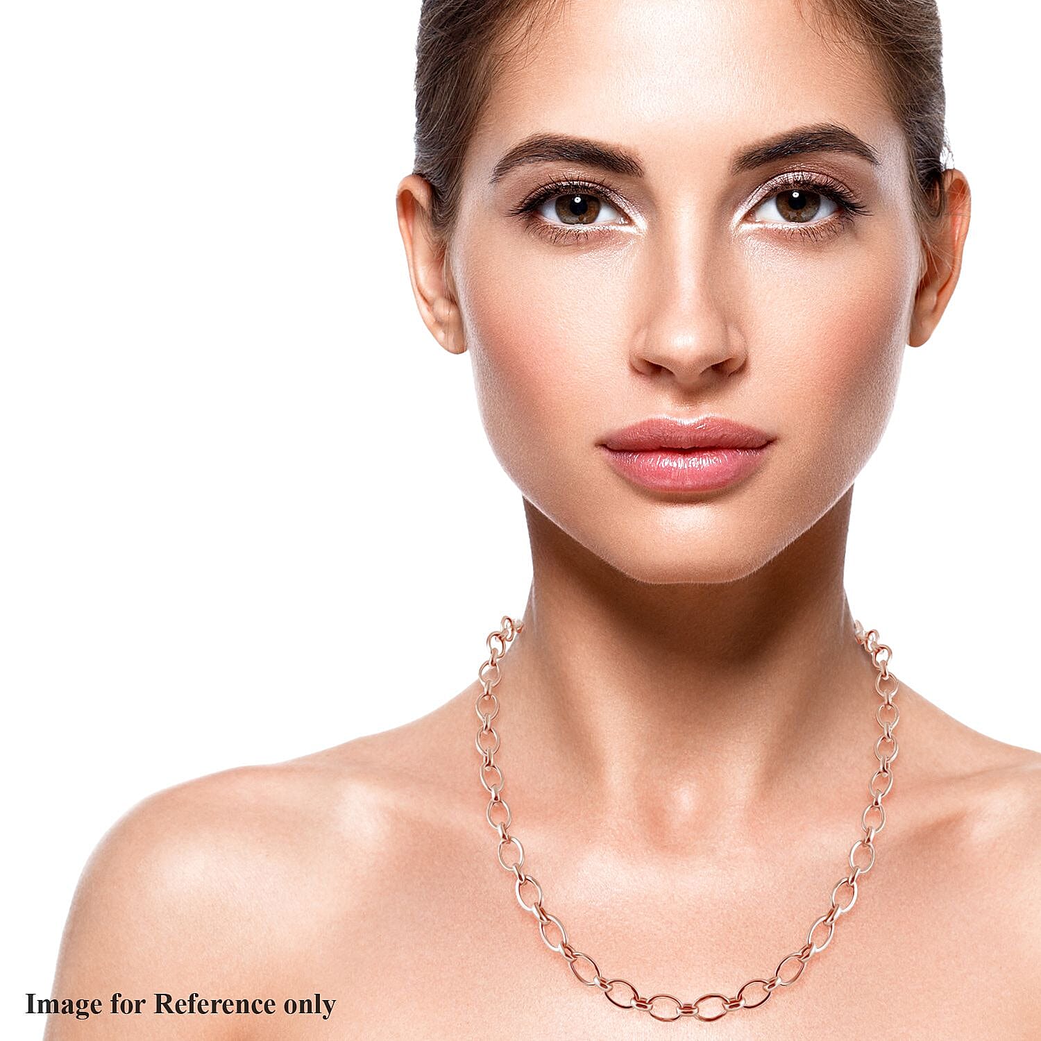 Artisan Crafted 14K Rose Gold Over Sterling Silver Link Necklace 24 Inches 13.90 Grams