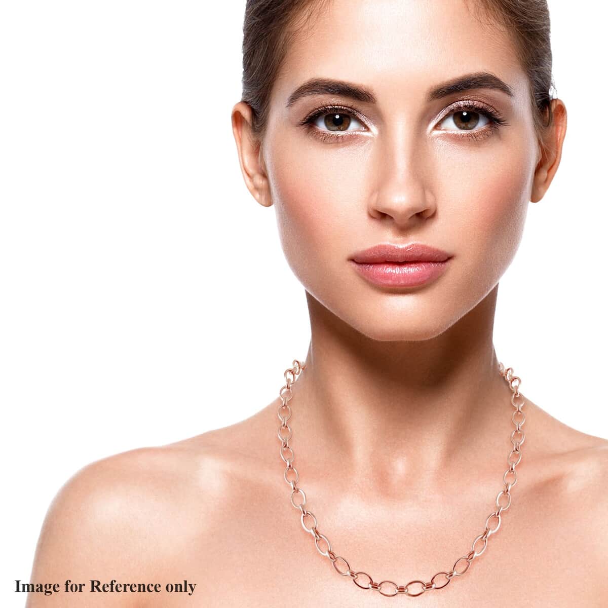 Artisan Crafted 14K Rose Gold Over Sterling Silver Link Necklace 24 Inches 13.90 Grams image number 2