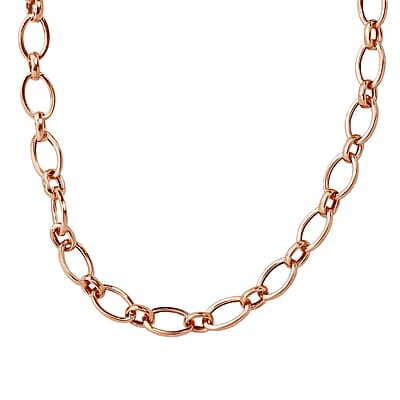 Artisan Crafted 14K Rose Gold Over Sterling Silver Link Necklace 24 Inches 13.90 Grams
