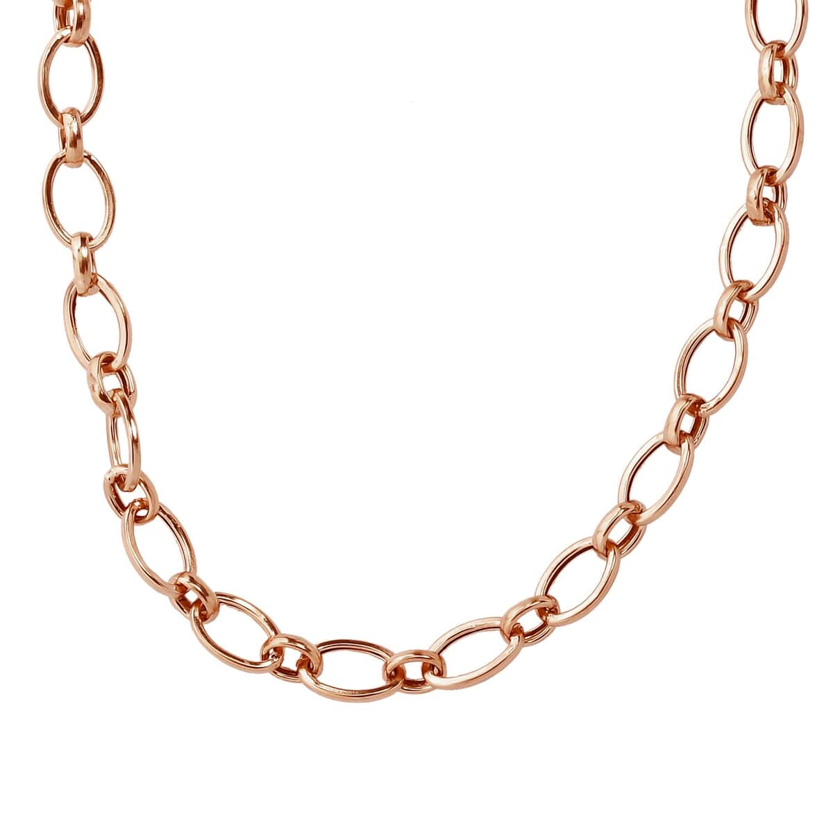 Artisan Crafted 14K Rose Gold Over Sterling Silver Link Necklace 24 Inches 13.90 Grams image number 4