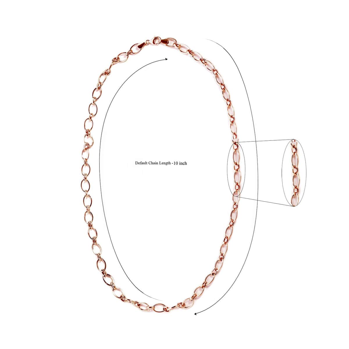 Artisan Crafted 14K Rose Gold Over Sterling Silver Link Necklace 24 Inches 13.90 Grams image number 6