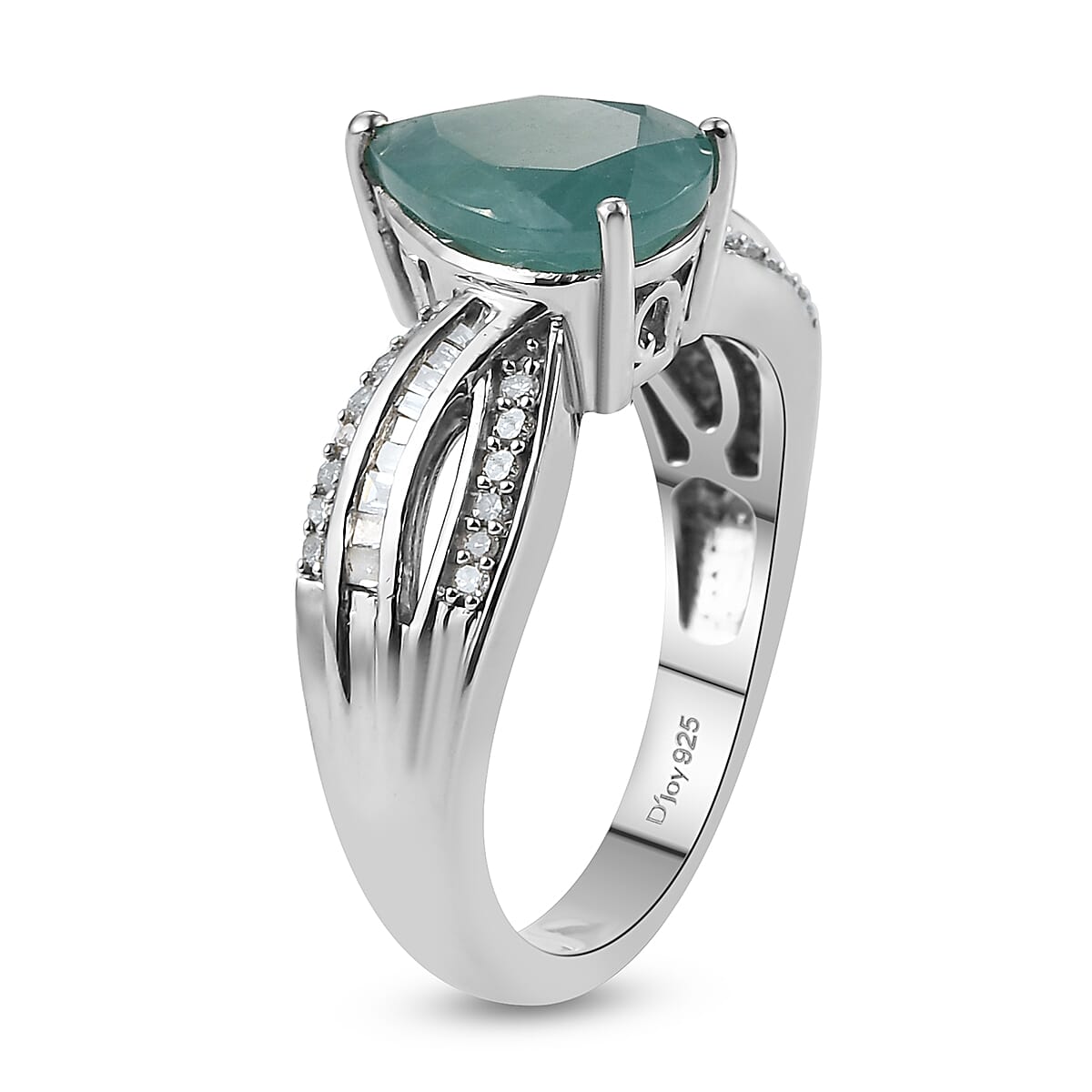 Premium Grandidierite and Diamond Ring in Platinum Over Sterling Silver (Size 10.0) 2.25 ctw image number 3