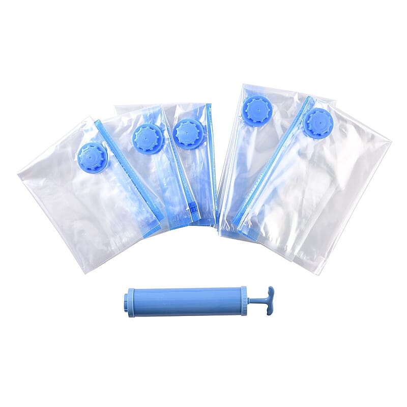 Vacuum Compression Storage Bags with Hand Pump - 5 Packs in 2 Sizes
