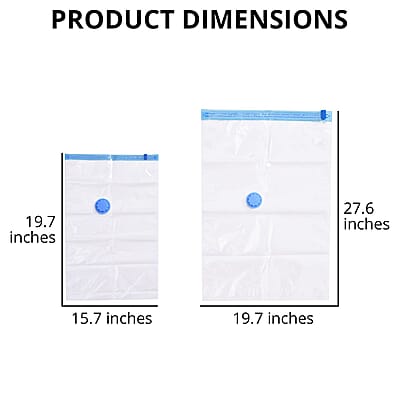Vacuum Compression Storage Bags with Hand Pump - 5 Packs in 2 Sizes