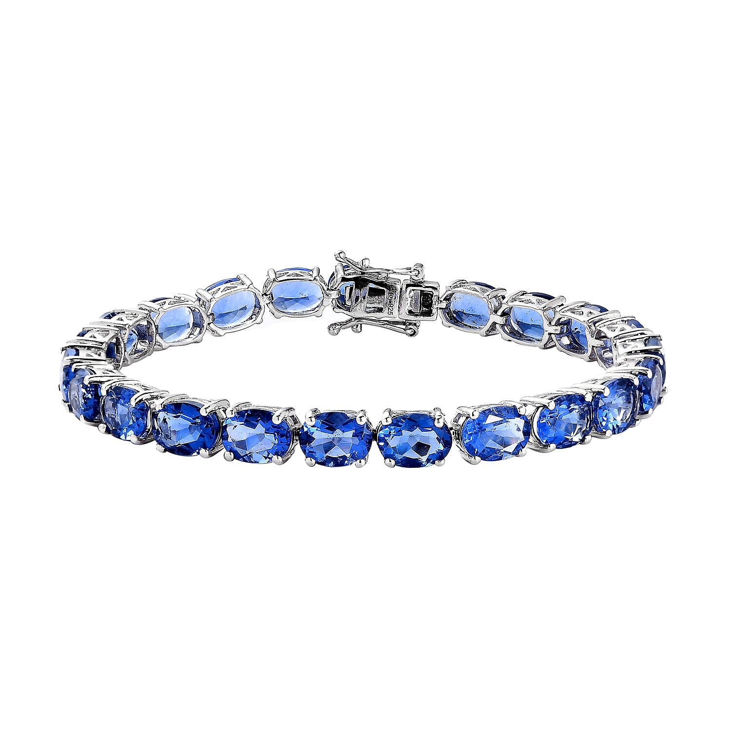 Color Change Fluorite Tennis Bracelet in Platinum Over Sterling Silver (6.50 In) 12.40 Grams 28.35 ctw