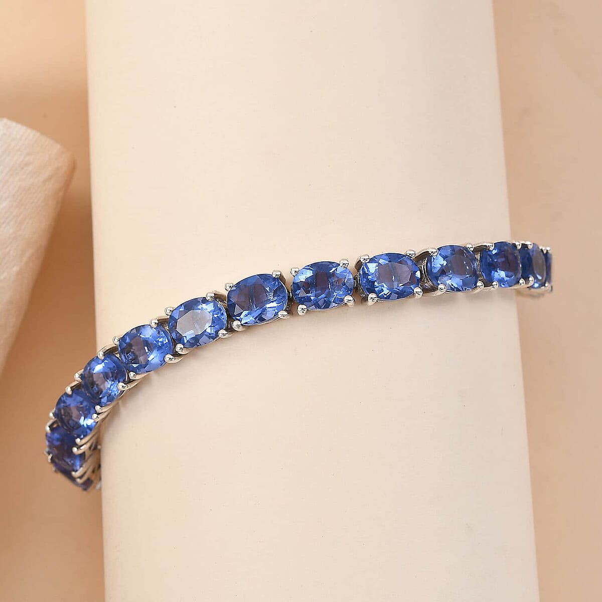 Color Change Fluorite Tennis Bracelet, Fluorite Bracelet, Platinum Over Sterling Silver Bracelet, Silver Jewelry For Her (8.00 In) 35.75 ctw image number 1