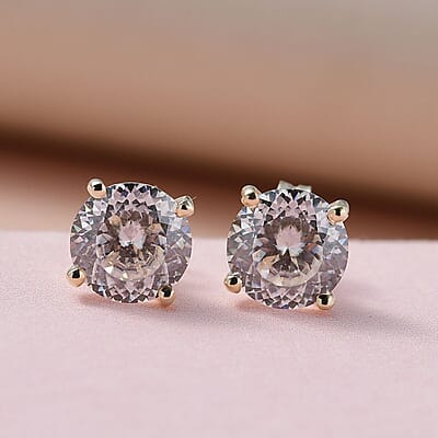 Luxoro 10K Yellow Gold Moissanite 1.60 ctw Solitaire Stud Earrings, 120 Facet Moissanite, Gold Solitaire Earrings, Moissanite Gold Studs