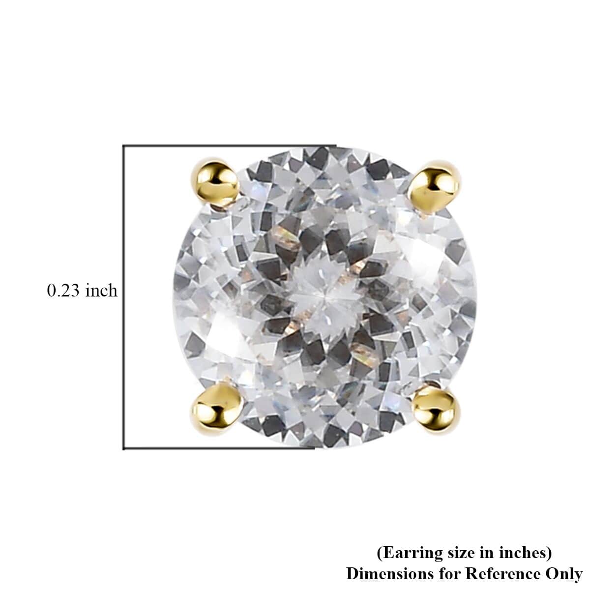 Luxoro 10K Yellow Gold Moissanite Solitaire Stud Earrings, 120 Facet Moissanite, Gold Solitaire Earrings, Moissanite Gold Studs 1.60 ctw image number 4