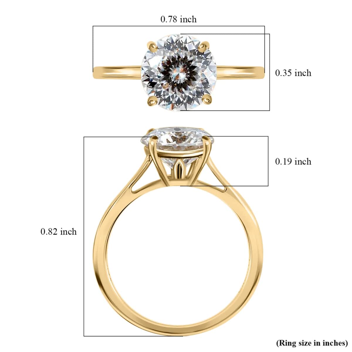 10K White Gold Moissanite Solitaire Ring , Gold Wt. 1.83 g 1.85 ctw image number 6