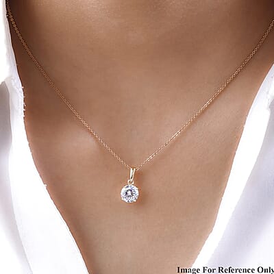 10K Yellow Gold 120 Facet Moissanite 1.80 ctw Pendant, Gold Solitaire Pendant, Anniversary Gifts