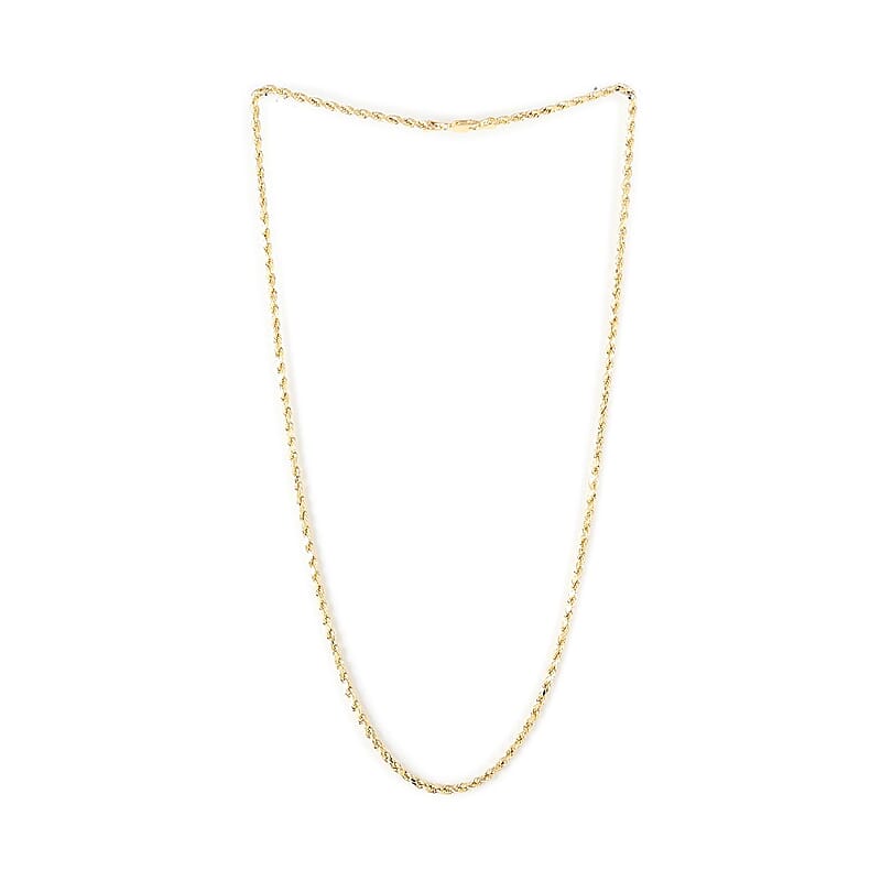 14K Yellow Gold 3mm Rope Necklace 22 Inches 6.20 Grams