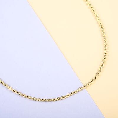 14K Yellow Gold 3mm Rope Necklace 22 Inches 6.20 Grams