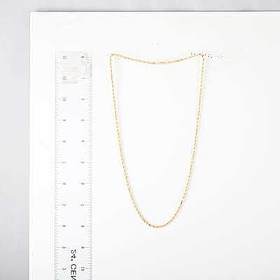 14K Yellow Gold 3mm Rope Necklace 22 Inches 6.20 Grams