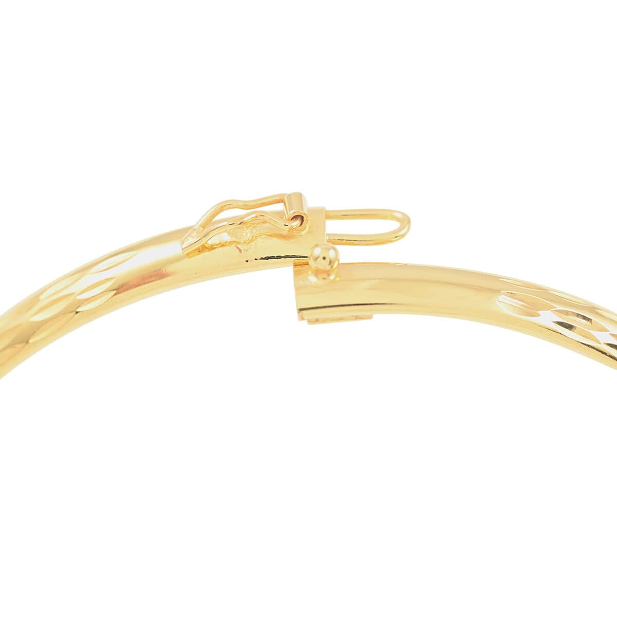 14K Yellow Gold Over Sterling Silver Pebble Cut Bangle Bracelet (8.00 In) 4.70 Grams image number 3
